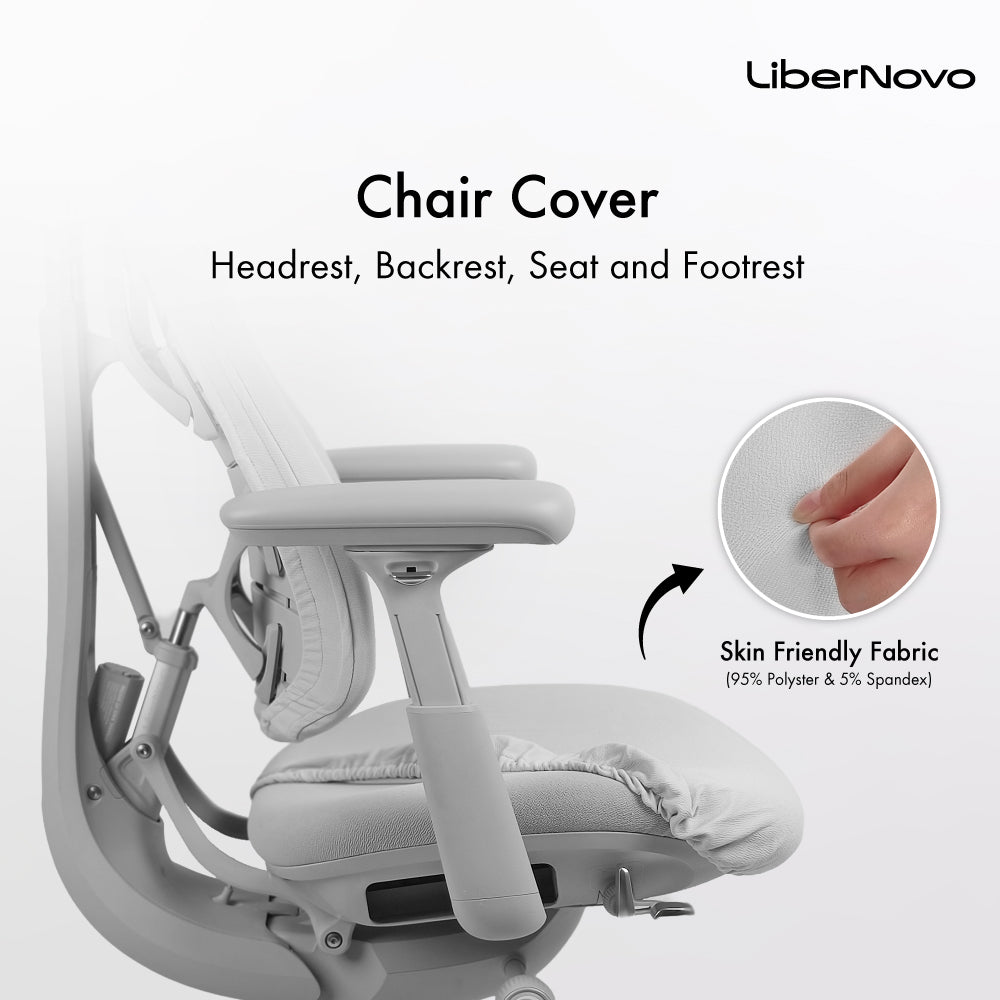 LiberNovo Chair Cover for Headerest + Backrest + Seat + Footrest