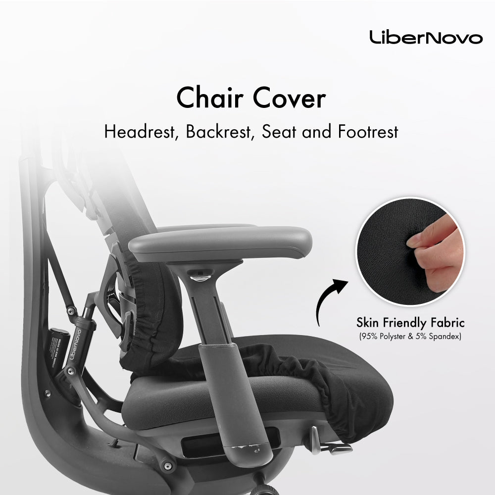 LiberNovo Chair Cover for Headerest + Backrest + Seat + Footrest