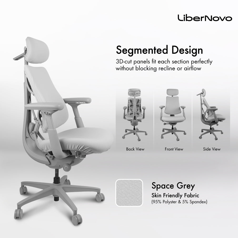 LiberNovo Chair Cover for Headerest + Backrest + Seat + Footrest