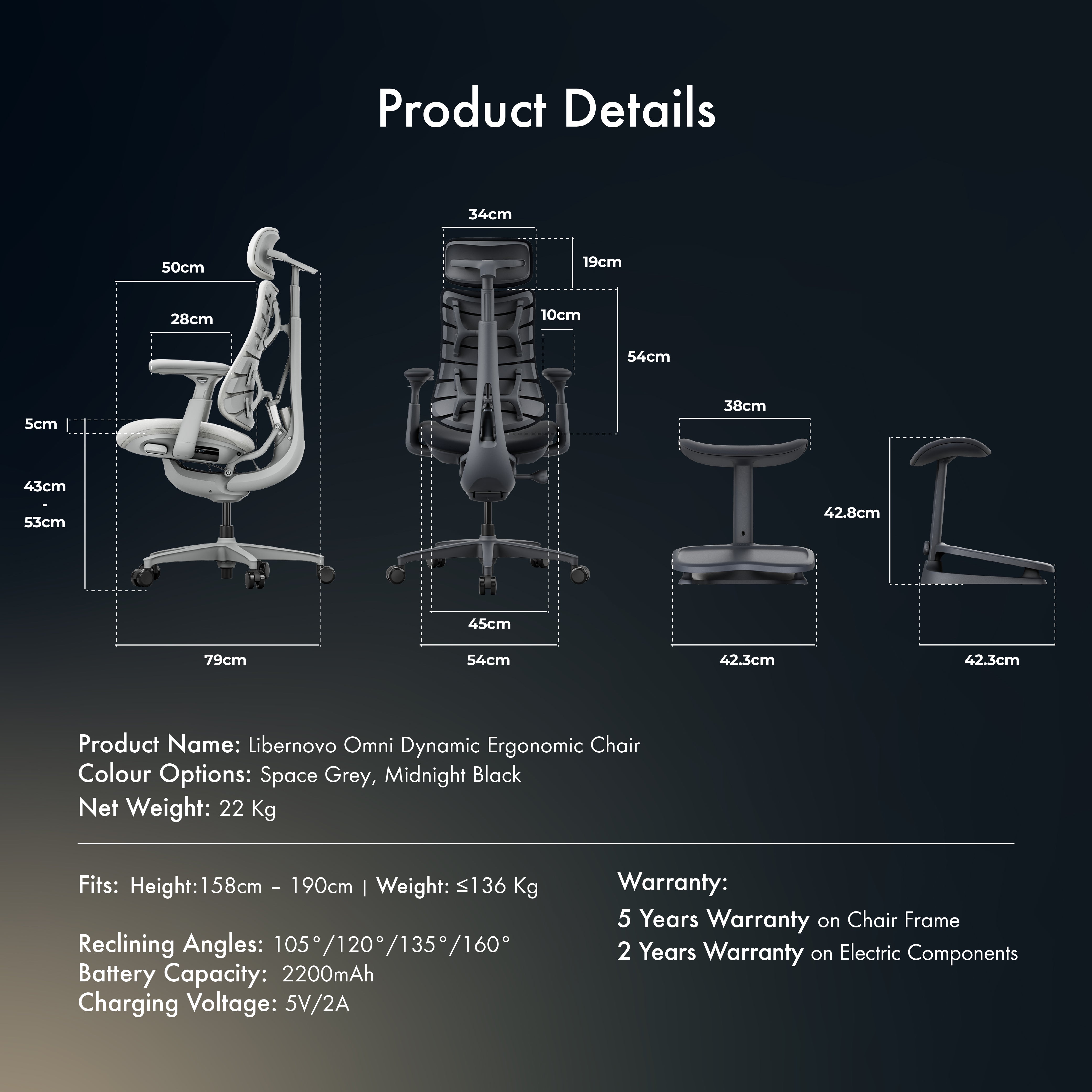 [Pre-Order, ETA: 11 Nov for Space Gray, 31 Dec for Midnight Black] LiberNovo Omni Dynamic Ergonomic Chair